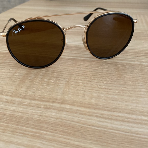 Ray Ban Polarized Round Double Bridge Sunglasses - Picture 2 of 7
